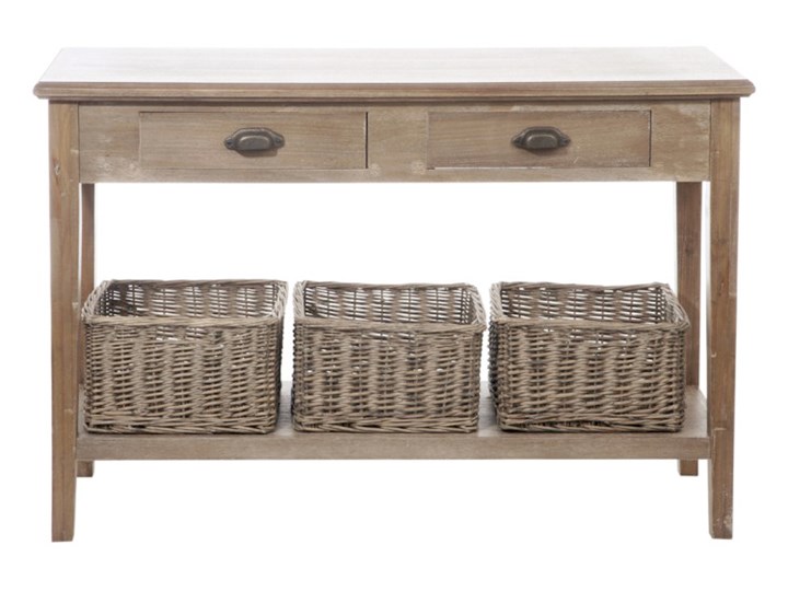Konsola Natural Classic z koszami 120 cm The Homecept Głębokość 40 cm Drewno Z szufladą Wysokość 79 cm Kategoria Konsole