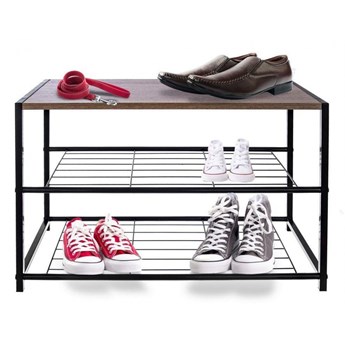 Regał półka szafka organizer stojak na buty 3 poziomy piętrowy czarny 63x30x43 cm kod: O-811117