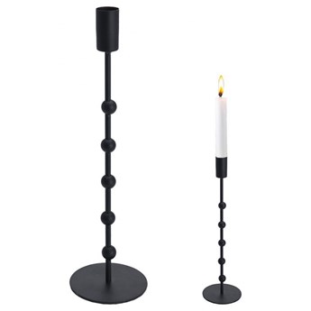 Świecznik stojak podstawka na świecę świeczkę czarny matowy loft 30 cm kod: O-569157