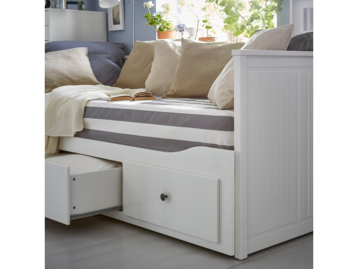 IKEA HEMNES Zestaw mebli do sypialni 3 szt, biała bejca, 80x200 cm Pomieszczenie Sypialnia