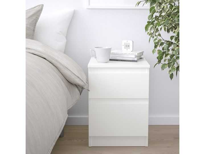 IKEA SLATTUM / KULLEN Zestaw mebli do sypialni 4 szt, Knisa jasnoszary/biały, 140x200 cm Pomieszczenie Sypialnia Kategoria Zestawy mebli do sypialni