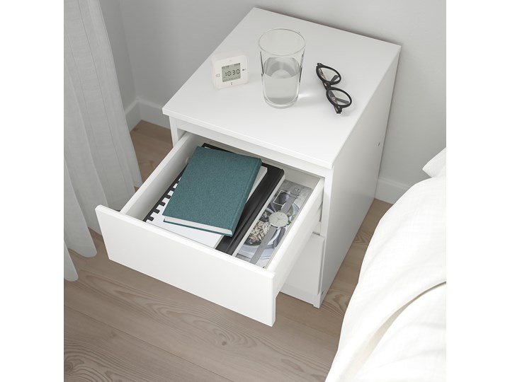 IKEA SLATTUM / KULLEN Zestaw mebli do sypialni 4 szt, Knisa jasnoszary/biały, 140x200 cm Pomieszczenie Sypialnia Kategoria Zestawy mebli do sypialni