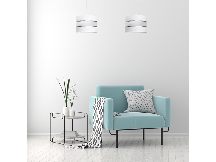 Lampa abażur HELEN W-0801/1 WT+SL+MAT Pomieszczenie Salon Tworzywo sztuczne Lampa z abażurem Kolor Biały