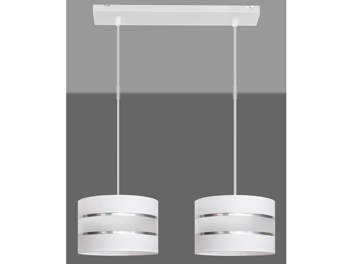 Lampa abażur HELEN W-L 0802/2 WT+SL+MAT Lampa z abażurem Tworzywo sztuczne Tkanina Metal Pomieszczenie Jadalnia
