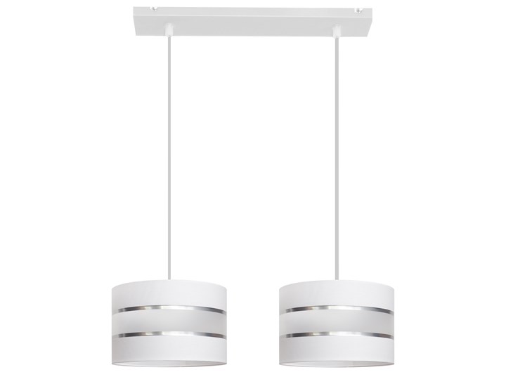 Lampa abażur HELEN W-L 0802/2 WT+SL+MAT Tkanina Tworzywo sztuczne Pomieszczenie Salon Metal Lampa z abażurem Styl Glamour