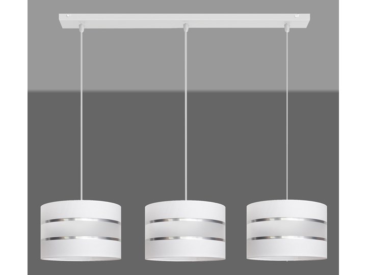 Lampa abażur HELEN W-L 0802/3 WT+SL+MAT Tkanina Tworzywo sztuczne Lampa z abażurem Metal Pomieszczenie Salon