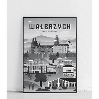 Wałbrzych - Plakat Miasta - czarno-biały