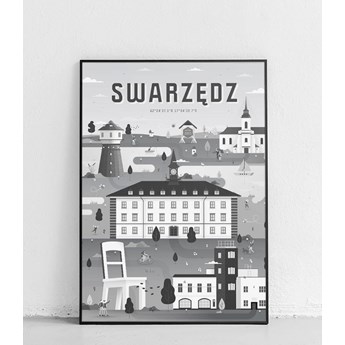 Swarzędz - Plakat Miasta - czarno-biała