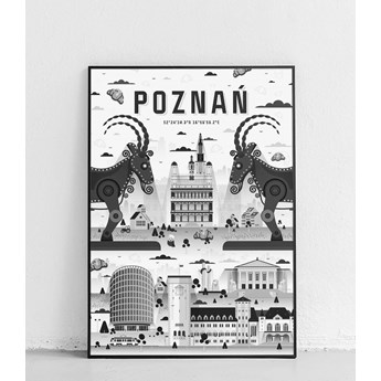 Poznań - Plakat Miasta - czarno-biały