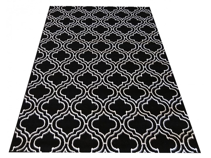 Czarno-biały elegancki dywan do salonu - Bonix Syntetyk 80x150 cm Dywaniki Dywany Kategoria Dywany