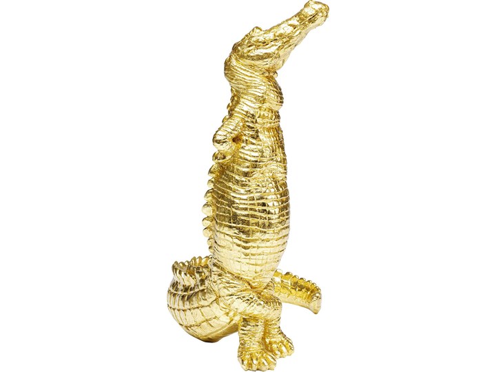 Figurka dekoracyjna Alligator 30x39 cm złota Kolor Złoty Kategoria Figury i rzeźby