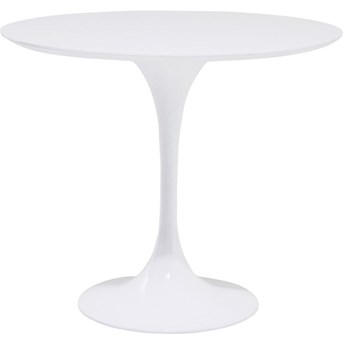 Okrągły minimalistyczny biały stół do jadalni Ø90x76 cm