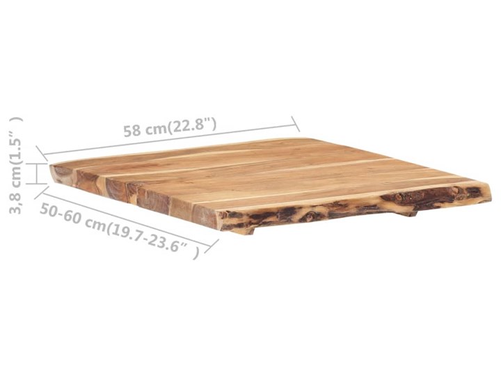 vidaXL Blat, lite drewno akacjowe, 58x(50-60)x3,8 cm Kategoria Blaty kuchenne