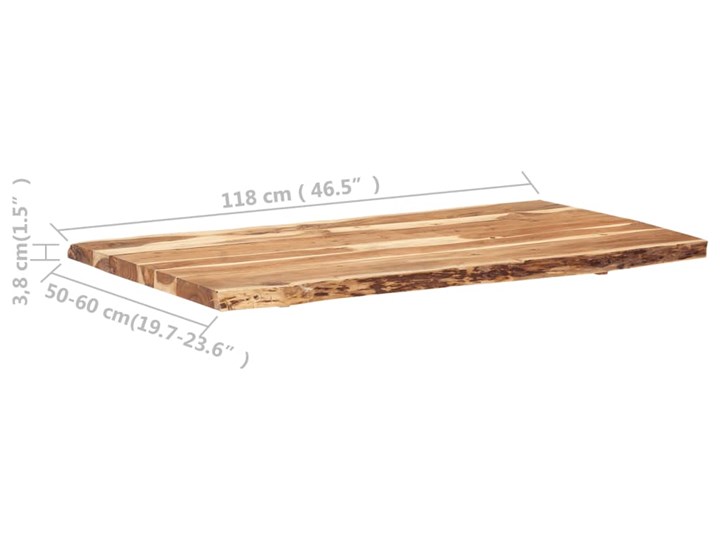 vidaXL Blat, lite drewno akacjowe, 118x(50-60)x3,8 cm Kategoria Blaty kuchenne