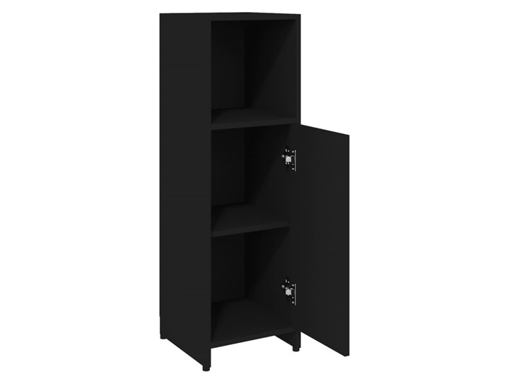 vidaXL Szafka łazienkowa, czarna, 30x30x95 cm, płyta wiórowa Głębokość 30 cm Płyta MDF Stojące Szerokość 30 cm Rodzaj frontu Drzwiczki Szafki Płyta stolarska Kolor Czarny