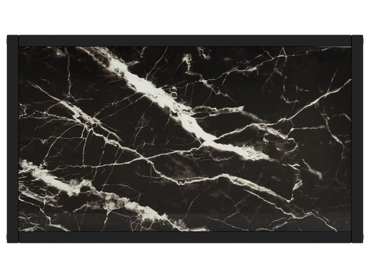 vidaXL Stolik konsolowy, czarny, 60x35x75 cm, szkło hartowane Marmur Stal nierdzewna Głębokość 35 cm Szerokość 60 cm Styl Nowoczesny
