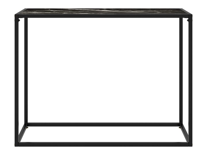 vidaXL Stolik konsolowy, czarny, 100x35x75 cm, szkło hartowane Stal nierdzewna Szerokość 100 cm Marmur Głębokość 35 cm Styl Nowoczesny