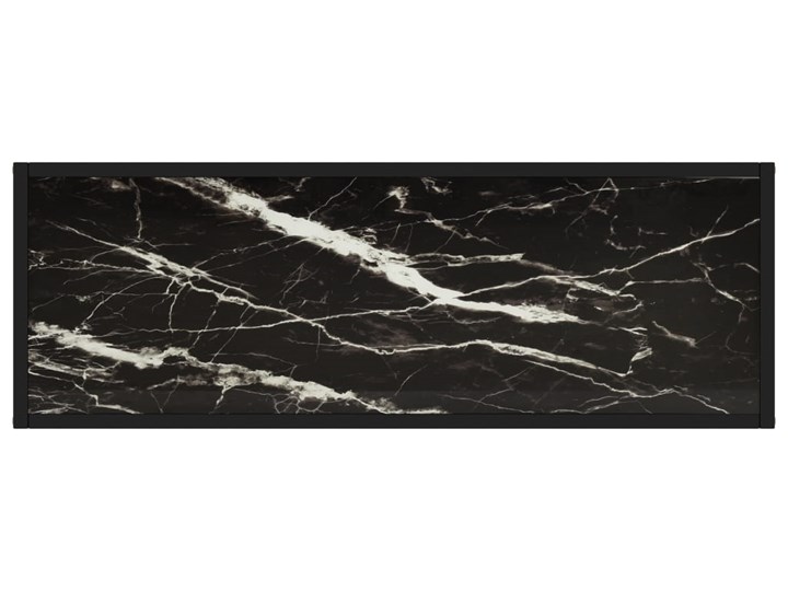 vidaXL Stolik konsolowy, czarny, 100x35x75 cm, szkło hartowane Marmur Stal nierdzewna Głębokość 35 cm Szerokość 100 cm Styl Nowoczesny