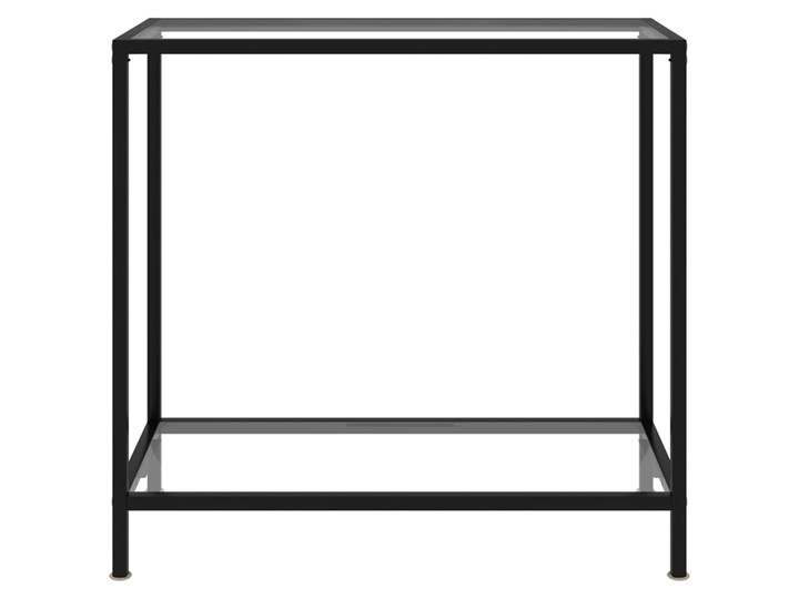 vidaXL Stolik konsolowy, przezroczysty, 80x35x75 cm, szkło hartowane Stal nierdzewna Szerokość 80 cm Z półką Głębokość 35 cm Kategoria Konsole