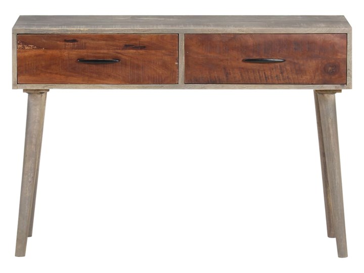 vidaXL Stolik typu konsola, 110x35x75 cm, lite, surowe drewno mango Kolor Szary Z szufladą Głębokość 35 cm Szerokość 110 cm Pomieszczenie Salon