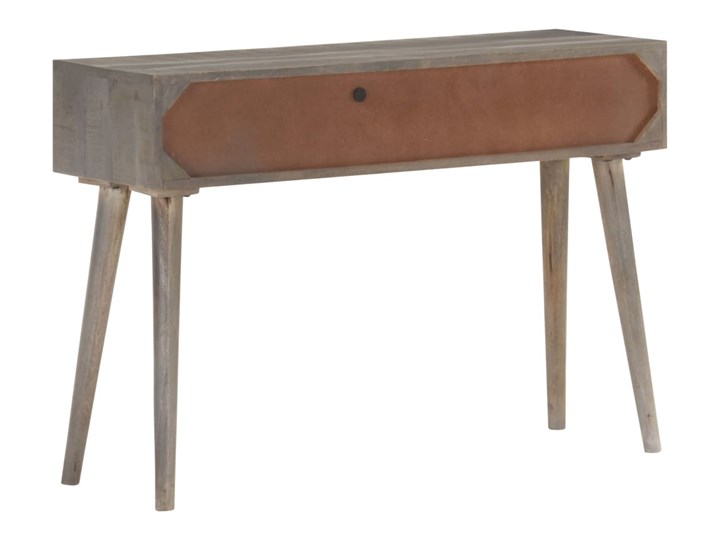 vidaXL Stolik typu konsola, 110x35x75 cm, lite, surowe drewno mango Głębokość 35 cm Kolor Szary Szerokość 110 cm Z szufladą Pomieszczenie Przedpokój