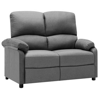 vidaXL 2-osobowa sofa rozkładana, jasnoszara, tapicerowana tkaniną