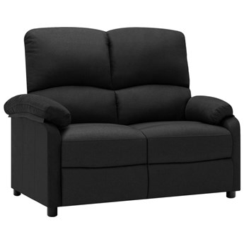 vidaXL 2-osobowa sofa rozkładana, czarna, tapicerowana tkaniną