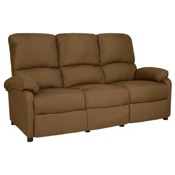 vidaXL 3-osobowa sofa rozkładana, brązowa, tapicerowana tkaniną