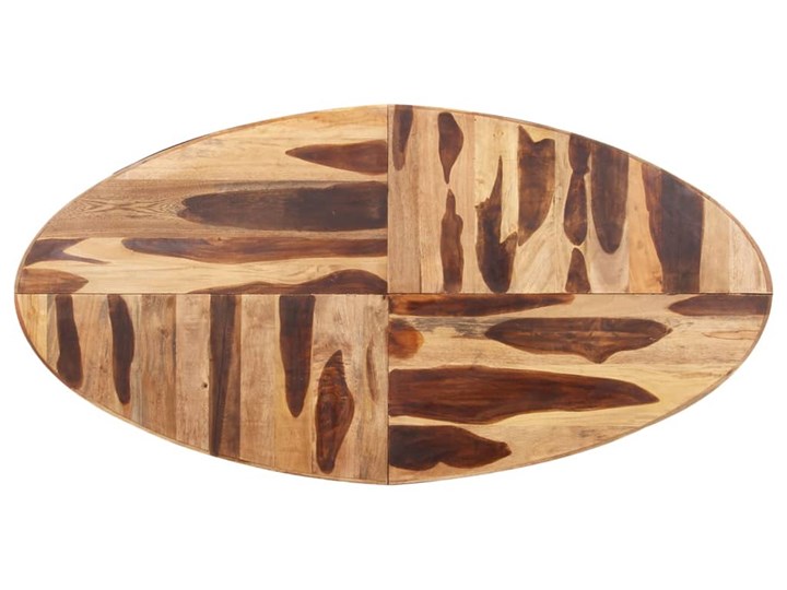 vidaXL Stół jadalniany, owal, 200x100x75cm cm, akacja w stylu sheesham Wysokość 75 cm Stal Drewno Długość po rozłożeniu