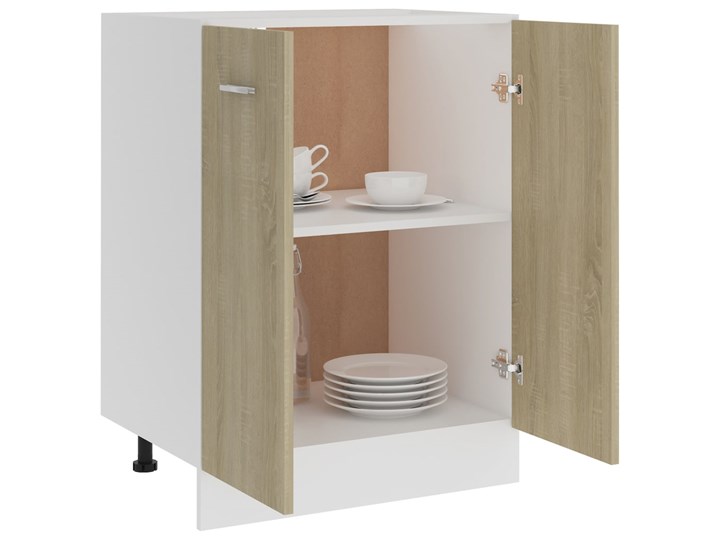 vidaXL Szafka kuchenna, dąb sonoma, 60x46x81,5 cm, płyta wiórowa Płyta MDF Szafka dolna Drewno Kategoria Szafki kuchenne