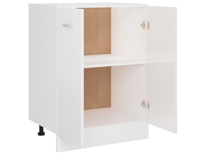 vidaXL Szafka kuchenna, wysoki połysk, biała, 60x46x81,5 cm, płyta Płyta MDF Kolor Biały Szafka dolna Kategoria Szafki kuchenne