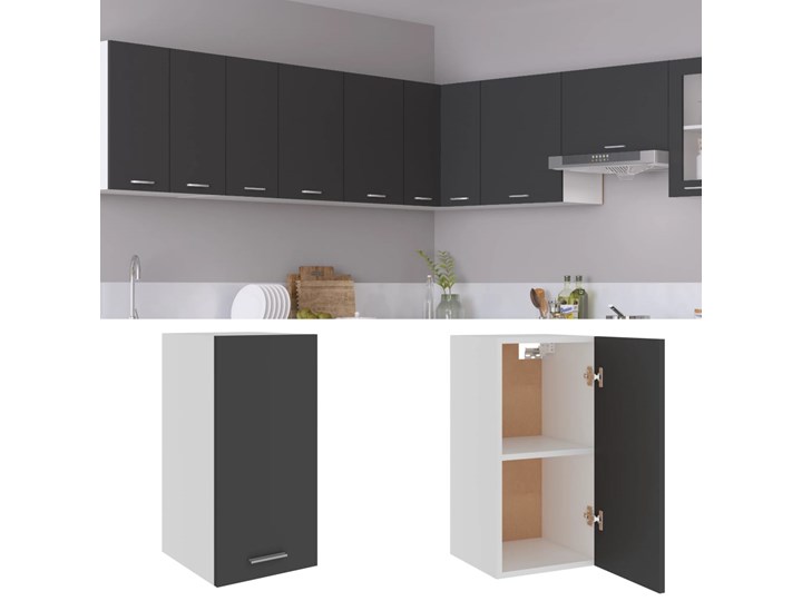 vidaXL Szafka wisząca, szara, 29,5x31x60 cm, płyta wiórowa Płyta MDF Kategoria Szafki kuchenne