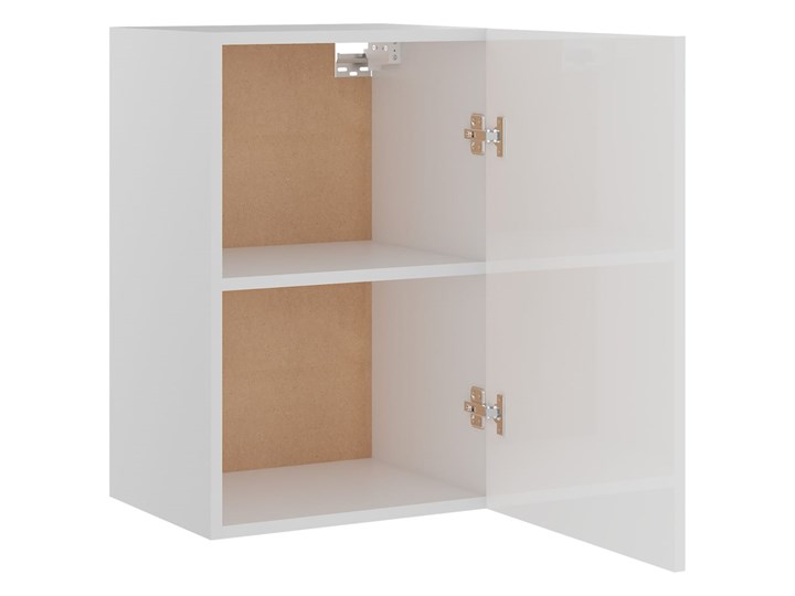 vidaXL Szafka wisząca, wysoki połysk, biała, 39,5x31x60 cm, płyta Płyta MDF Kolor Biały