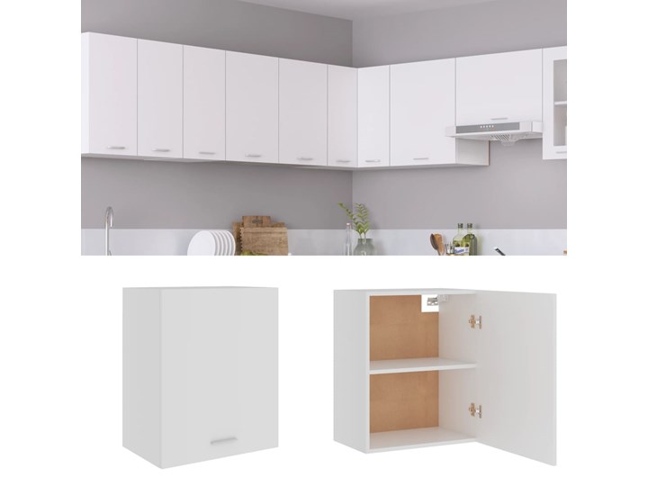 vidaXL Szafka wisząca, biała, 50x31x60 cm, płyta wiórowa Płyta MDF Kolor Biały