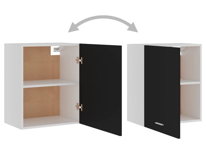 vidaXL Szafka wisząca, czarna, 50x31x60 cm, płyta wiórowa Płyta MDF Kolor Czarny Kategoria Szafki kuchenne