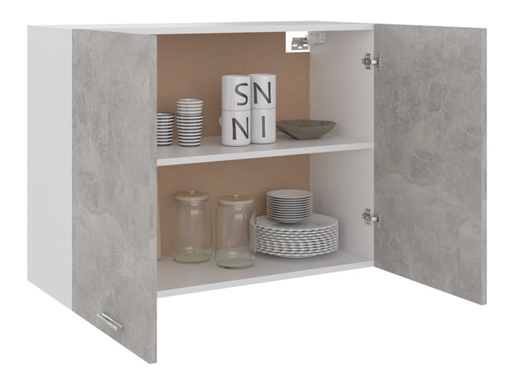 vidaXL Szafka wisząca, szarość betonu, 80x31x60 cm, płyta wiórowa Płyta MDF Kategoria Szafki kuchenne Kolor Szary