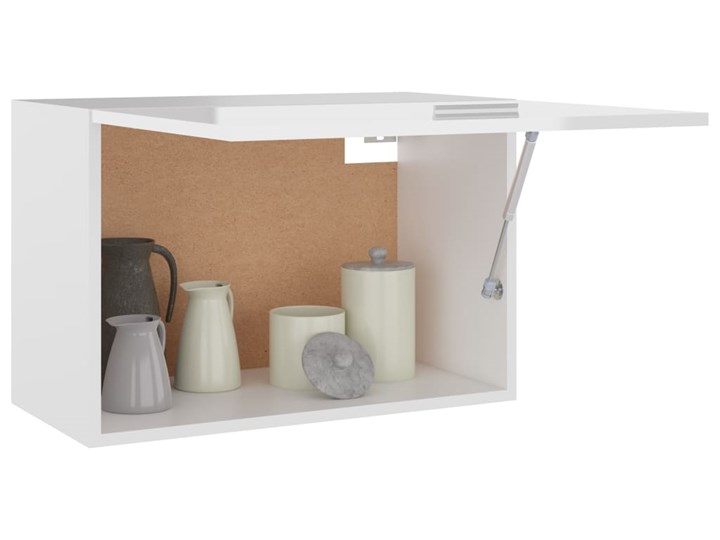vidaXL Szafka wisząca, wysoki połysk, biała, 60x31x40 cm, płyta Płyta MDF Kolor Biały