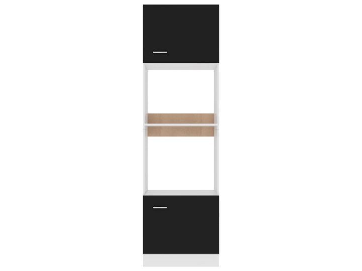 vidaXL Szafka na mikrofalówkę, czarna, 60x57x207 cm, płyta wiórowa Kolor Czarny Płyta MDF Kategoria Szafki kuchenne