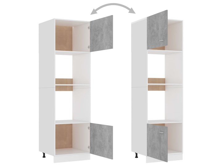 vidaXL Szafka na mikrofalówkę, szarość betonu, 60x57x207 cm, płyta Płyta MDF Kategoria Szafki kuchenne