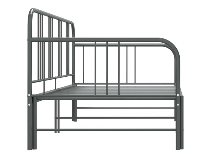 vidaXL Sofa z wysuwaną ramą łóżka, szara, metalowa, 90x200 cm Głębokość 90 cm Stała konstrukcja Styl Industrialny