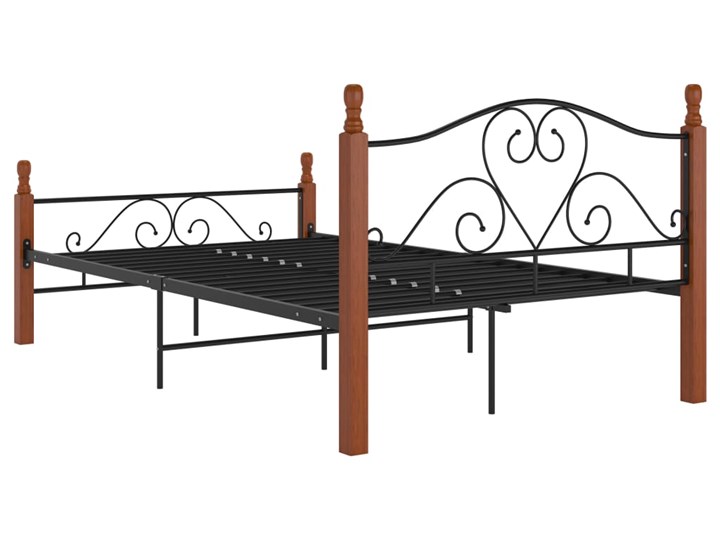 vidaXL Rama łóżka, czarna, metalowa, 120 x 200 cm