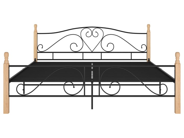 vidaXL Rama łóżka, czarna, metalowa, 180 x 200 cm Łóżko metalowe Drewno Kategoria Łóżka do sypialni