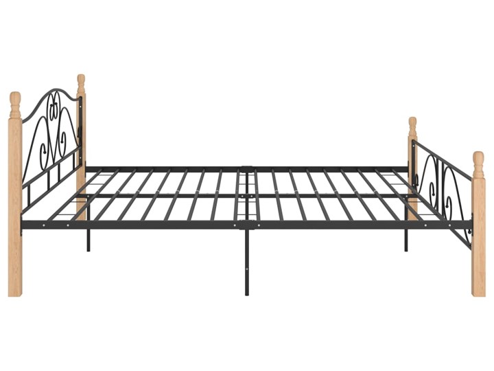 vidaXL Rama łóżka, czarna, metalowa, 180 x 200 cm Łóżko metalowe Liczba miejsc Dwuosobowe Drewno Kategoria Łóżka do sypialni