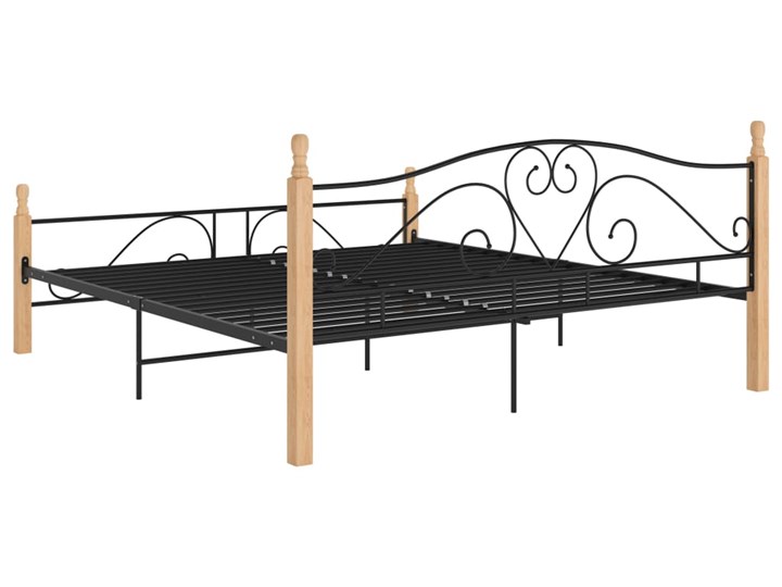 vidaXL Rama łóżka, czarna, metalowa, 180 x 200 cm Łóżko metalowe Drewno Kategoria Łóżka do sypialni