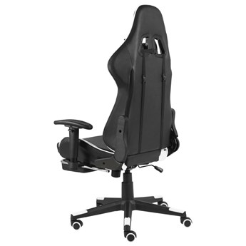 vidaXL Obrotowy fotel gamingowy z podnóżkiem, biały, PVC