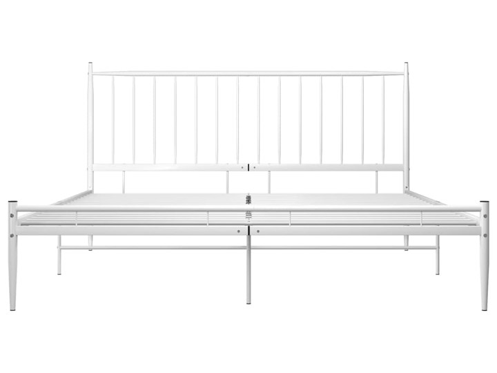 vidaXL Rama łóżka, biała, metalowa, 140 x 200 cm Łóżko metalowe Kolor Biały