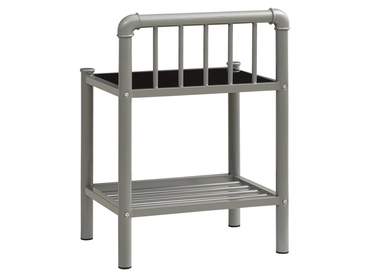 vidaXL Szafka nocna, szaro-czarna, 45 x 34,5 x 62,5 cm, metal i szkło Nocne Wysokość 63 cm Głębokość 35 cm Szerokość 45 cm Kolor Szary