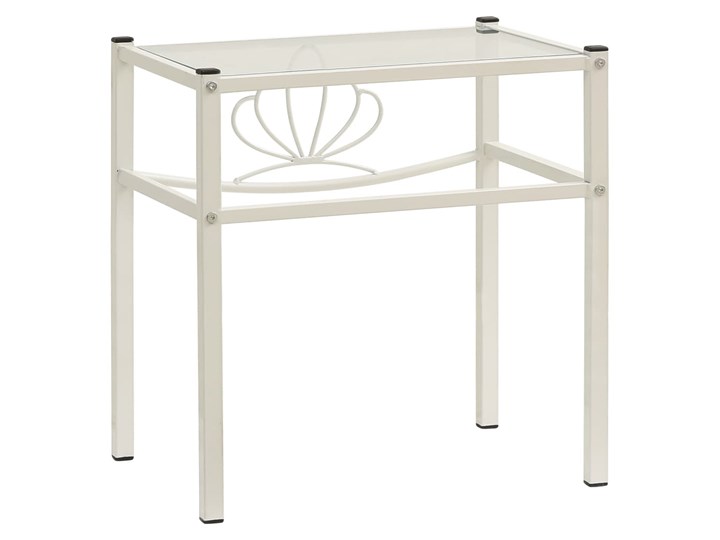 vidaXL Szafki nocne, 2 szt., biało-przezroczyste, metal i szkło Szerokość 43 cm Pomieszczenie Sypialnia Głębokość 33 cm Wysokość 45 cm Kolor Biały