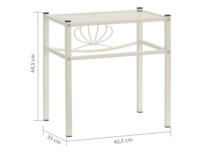 vidaXL Szafki nocne, 2 szt., biało-przezroczyste, metal i szkło Szerokość 43 cm Wysokość 45 cm Głębokość 33 cm Kolor Biały
