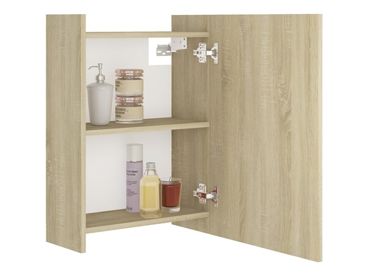 vidaXL Szafka z lustrem, dąb sonoma, 62,5 x 20,5 x 64 cm, płyta Płyta stolarska Drewno Nad umywalkę Styl Nowoczesny Płyta MDF Wiszące Kategoria Szafki stojące